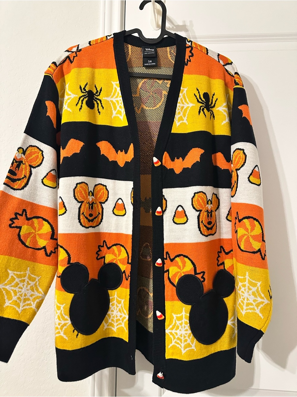 Disney Halloween Knit Cardigan in Orange, Yellow & Black - Picture 1 of 2